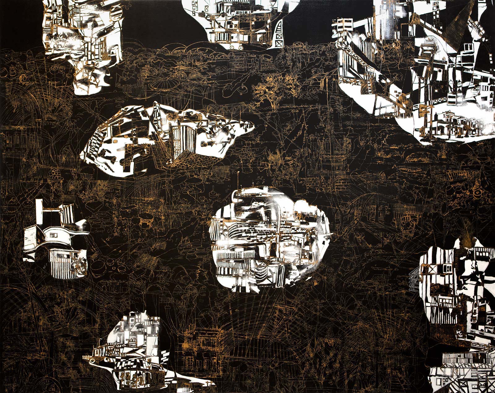 Lisa D Manner, "Deep Sea Archives", 2016, oil on canvas, 144 x 180 cm