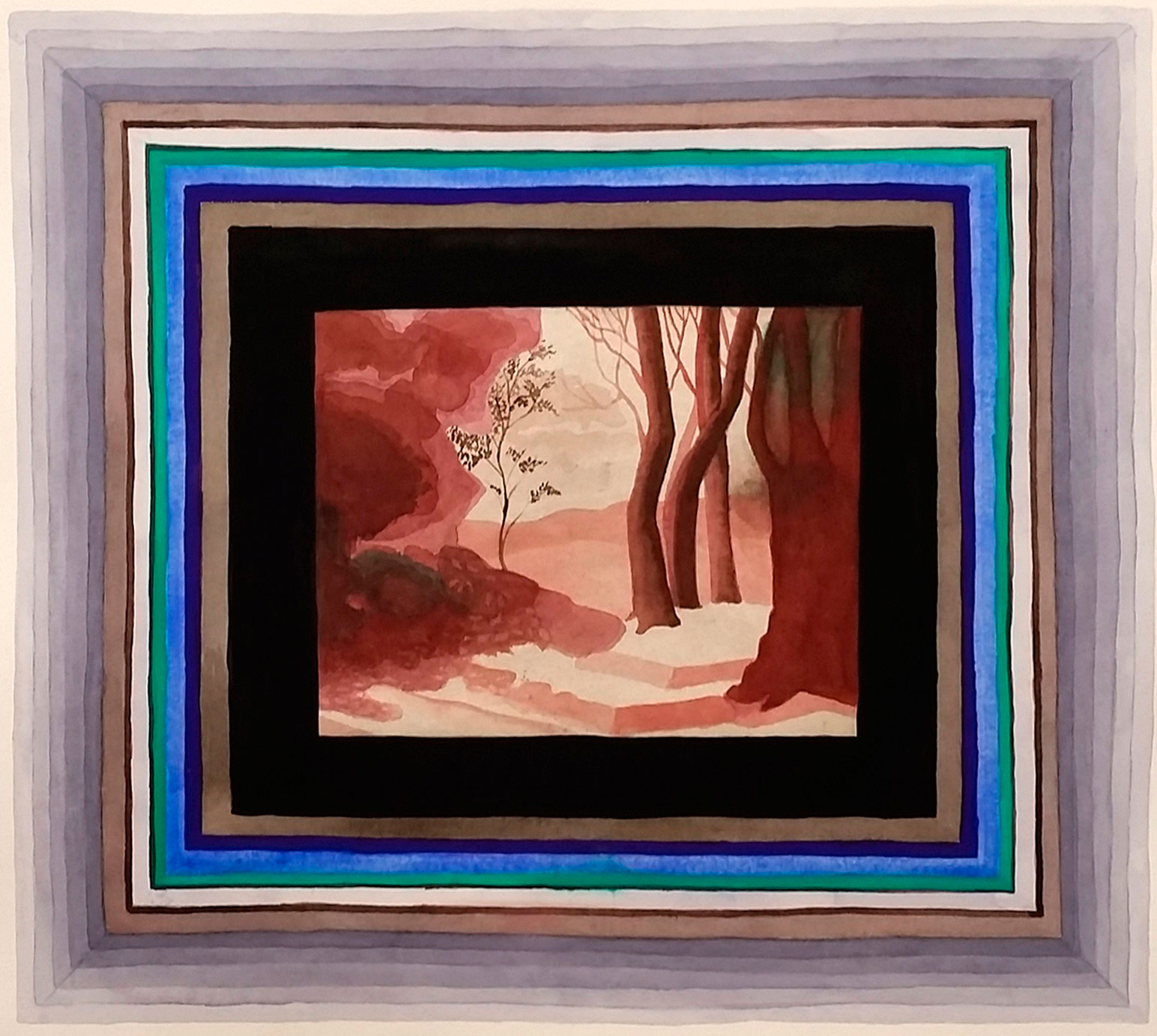 Hillevi Berglund, "Antiken" (Antiquity), 2014. Water color on paper, 64 x 54 cm