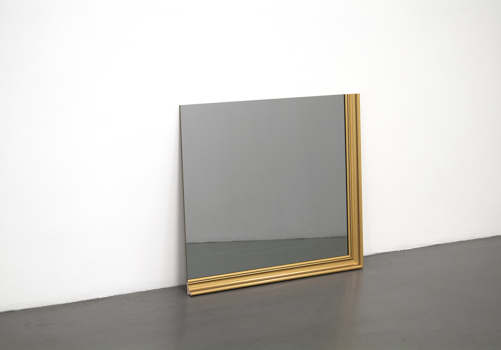 Karin Ohlin, "Spegelobjekt XIII" (Mirror object), 2013, gold frame, gray mirror glass 68 x 76 x 3 cm.