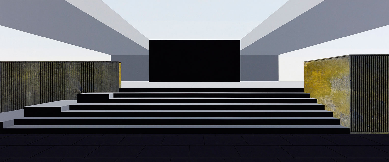 Henrik Samuelsson, "Core", 2016. Mixed media on canvas, 100 x 240 cm