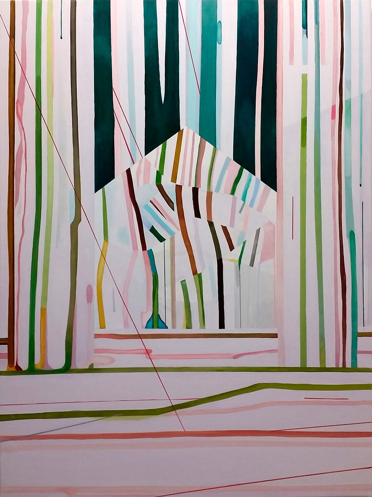 Hillevi Berglund, "Genvägen" (The short cut). oil on canvas, 190 x 136 cm