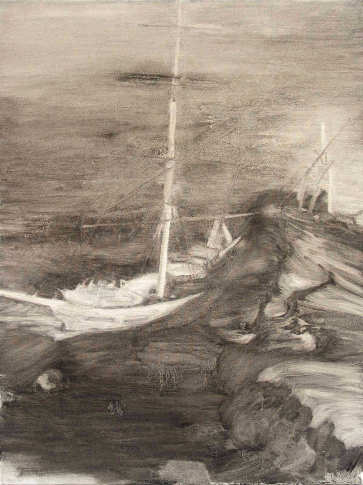 Johanna Fjaestad, "Nattens lägsta temperatur" (The Night Lowest Temperature), 2016, oil on canvas, 85 x 64 cm