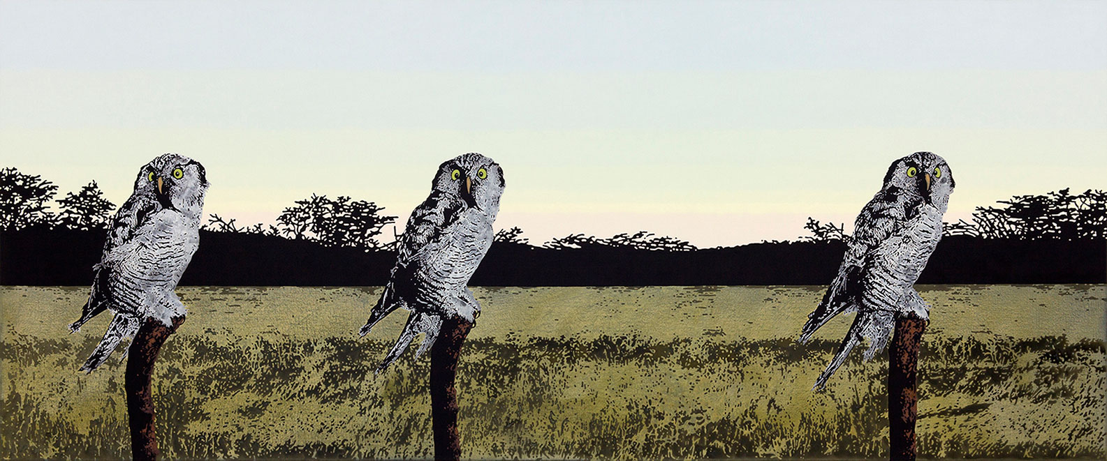 Henrik Samuelsson, "Resin of the System", 2013, mixed media on canvas, 100 x 240 cm