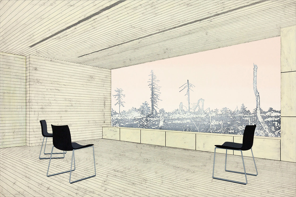 Henrik Samuelsson, "Sooty Void", 2014 . Mixed media on canvas, 100 x 150 cm
