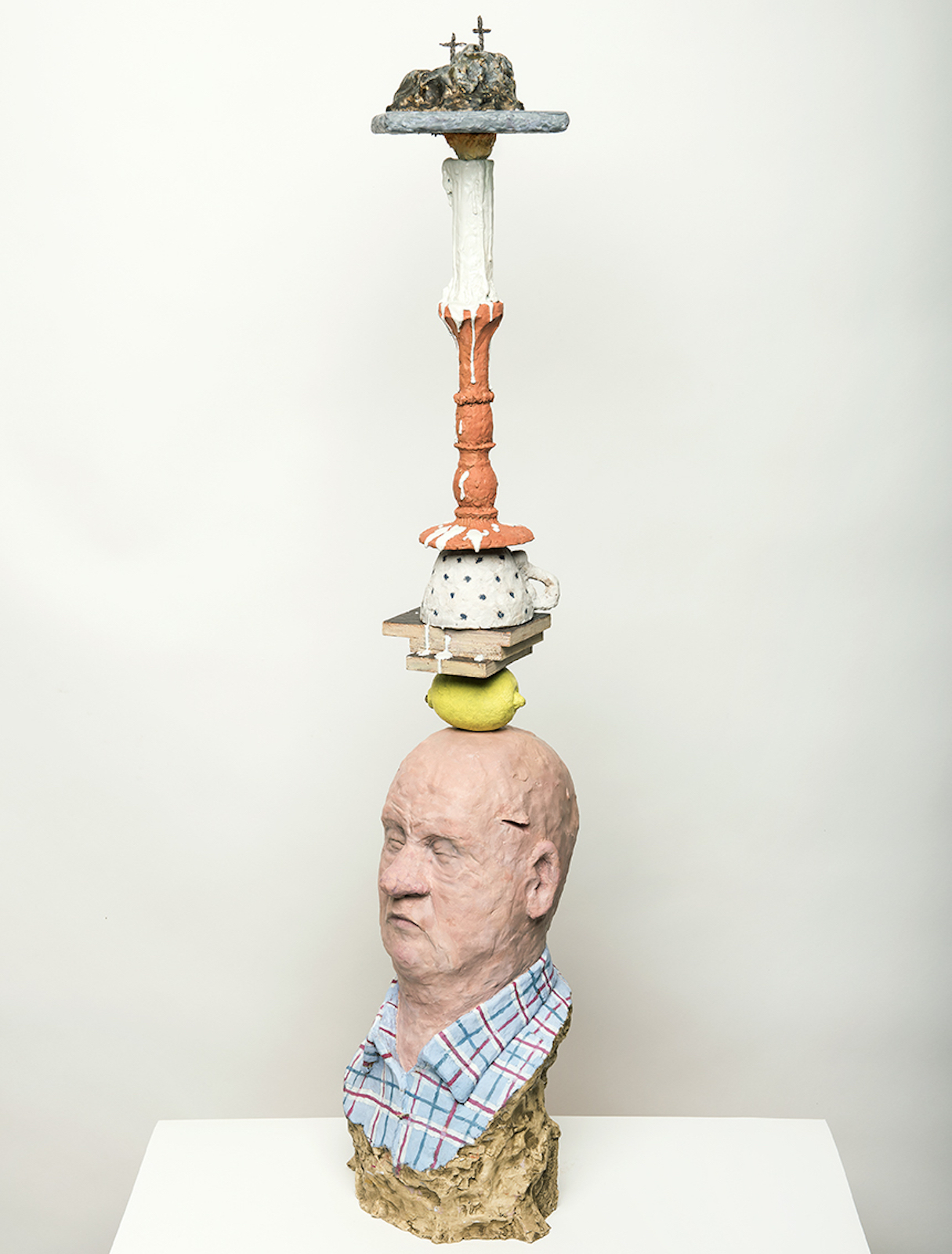Patrick Nilson, "Still Life. See you later, Devastator". 2014. Oil paint on jesmonite, 110 cm.