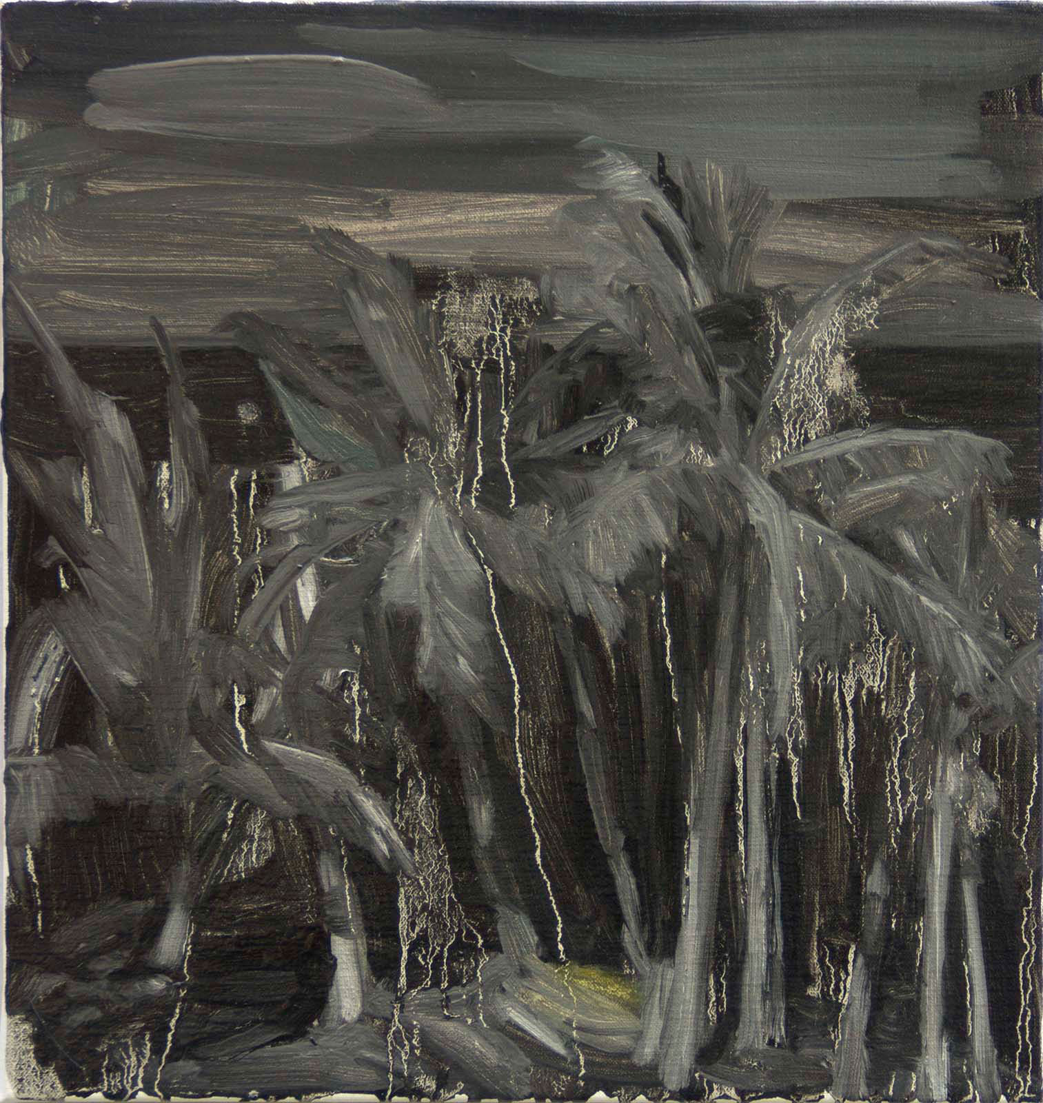 Johanna Fjaestad, "Svart djungel" (Dark Jungel), 2016, oil on canvas, 40 x 37 cm