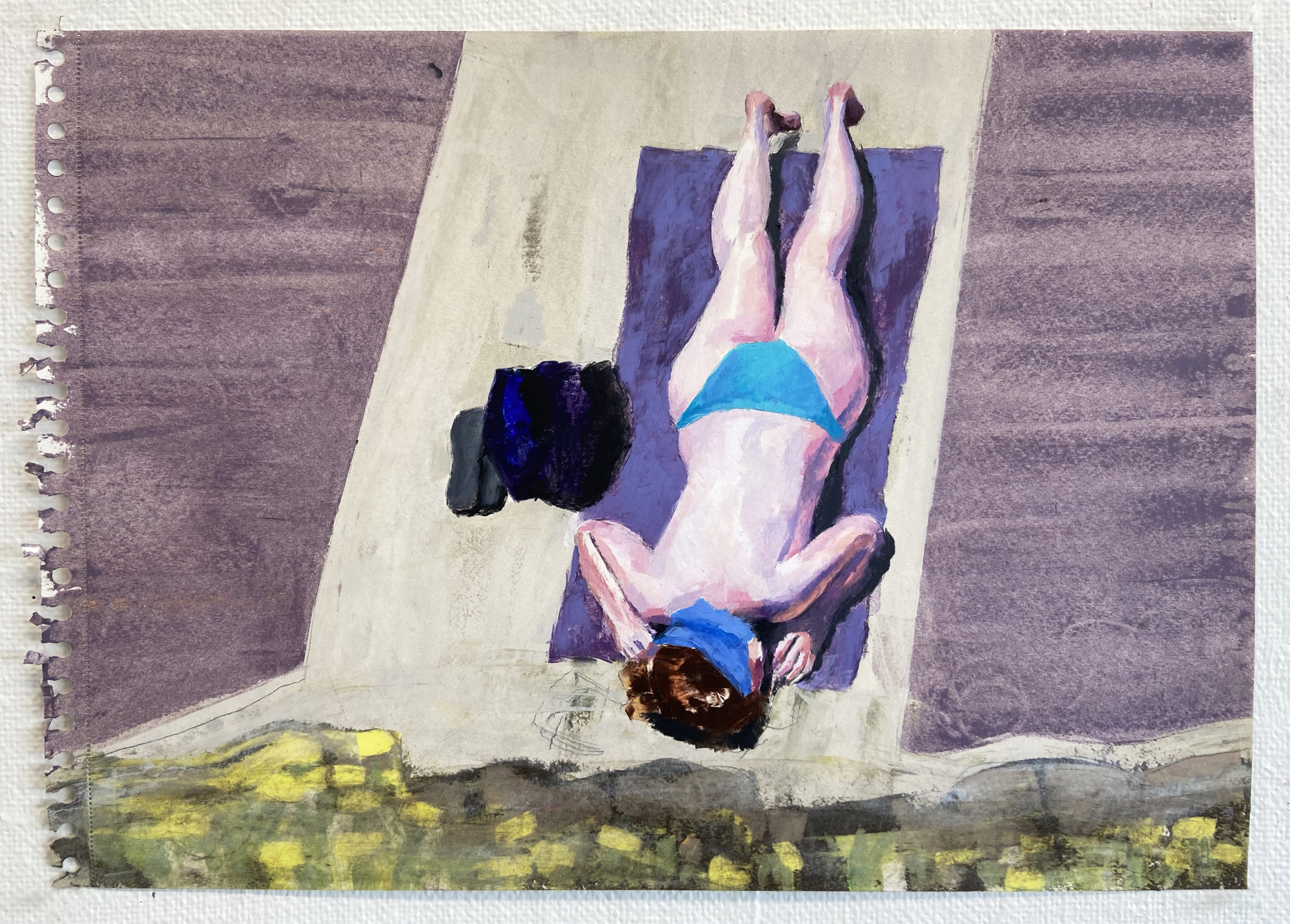 "Fleurs", 2021. Oljepastell på papper, 30 x 40 cm