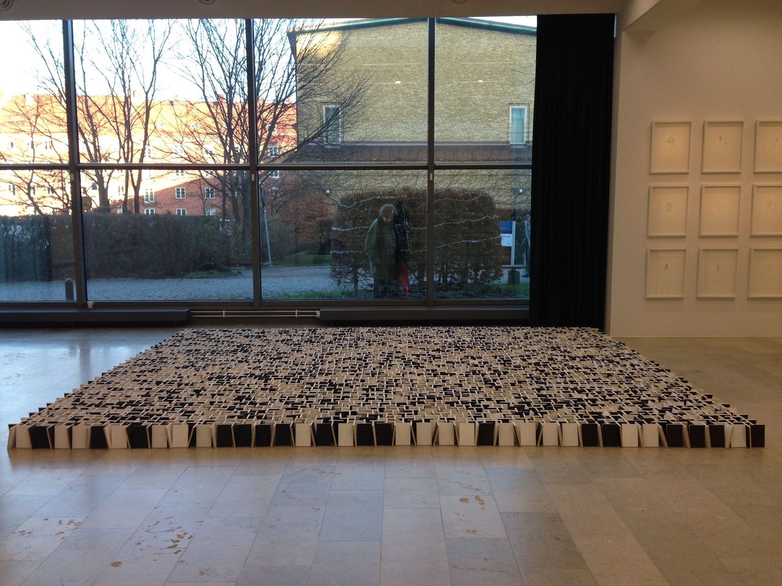 Patrick Nilson, "Black and White" 1997. Installation view.
Fiber board.