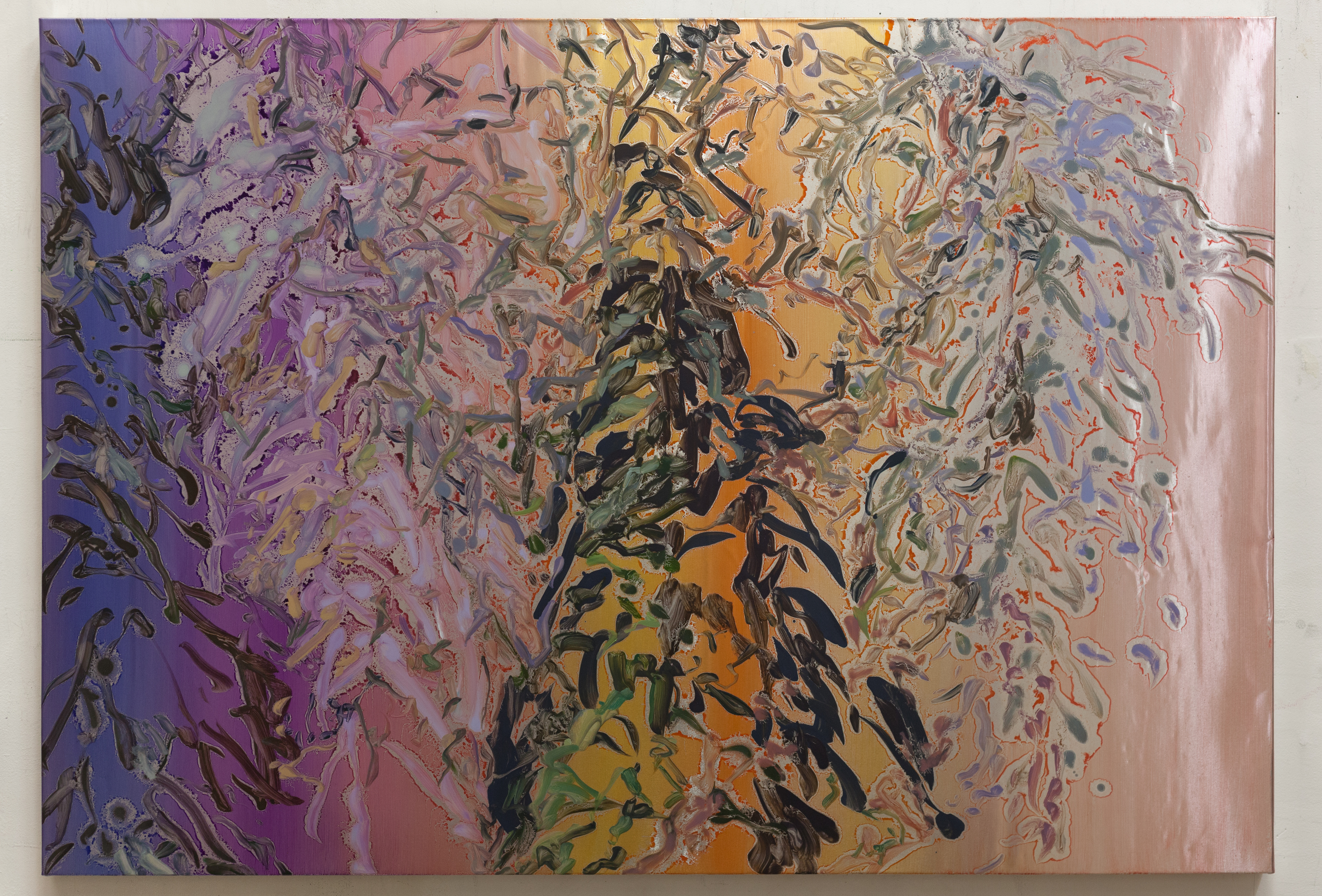 Henrik Eriksson, Utan titel (dhs 04), 2018 Oil on aluminium, 85 x 122 cm