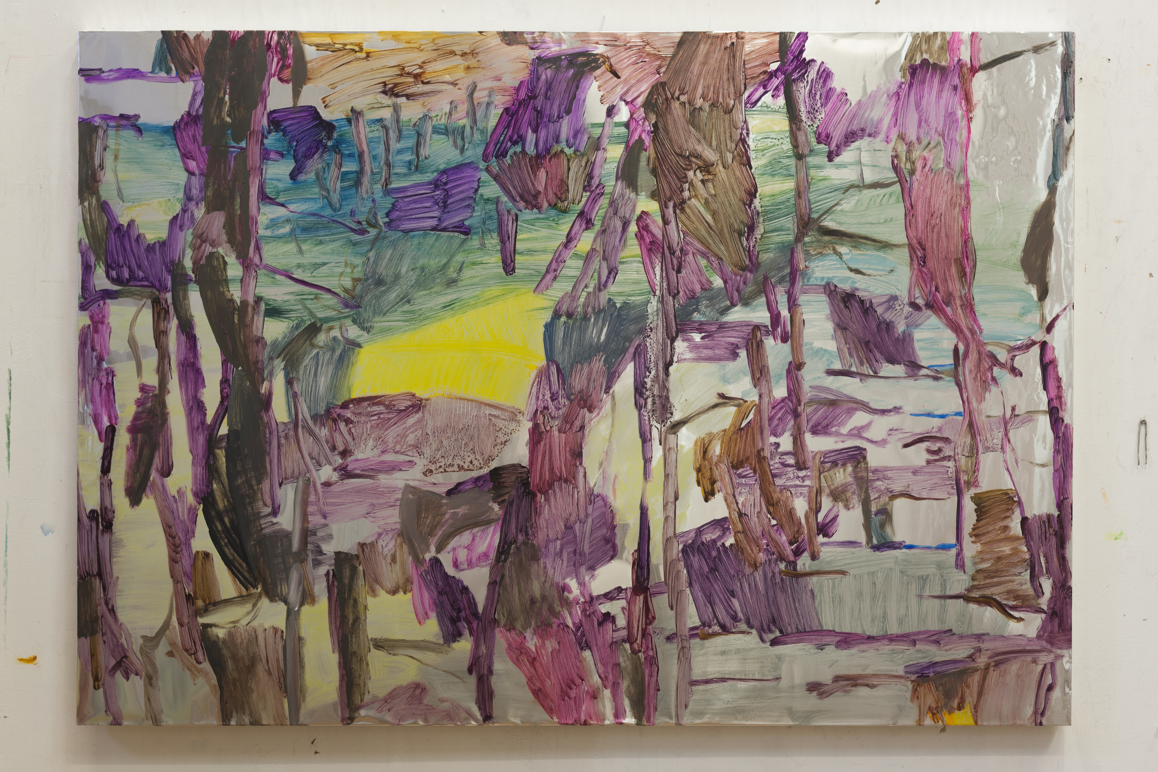 Henrik Eriksson, Utan titel (dhs 12), 2018 Oil on aluminium, 85 x 122 cm