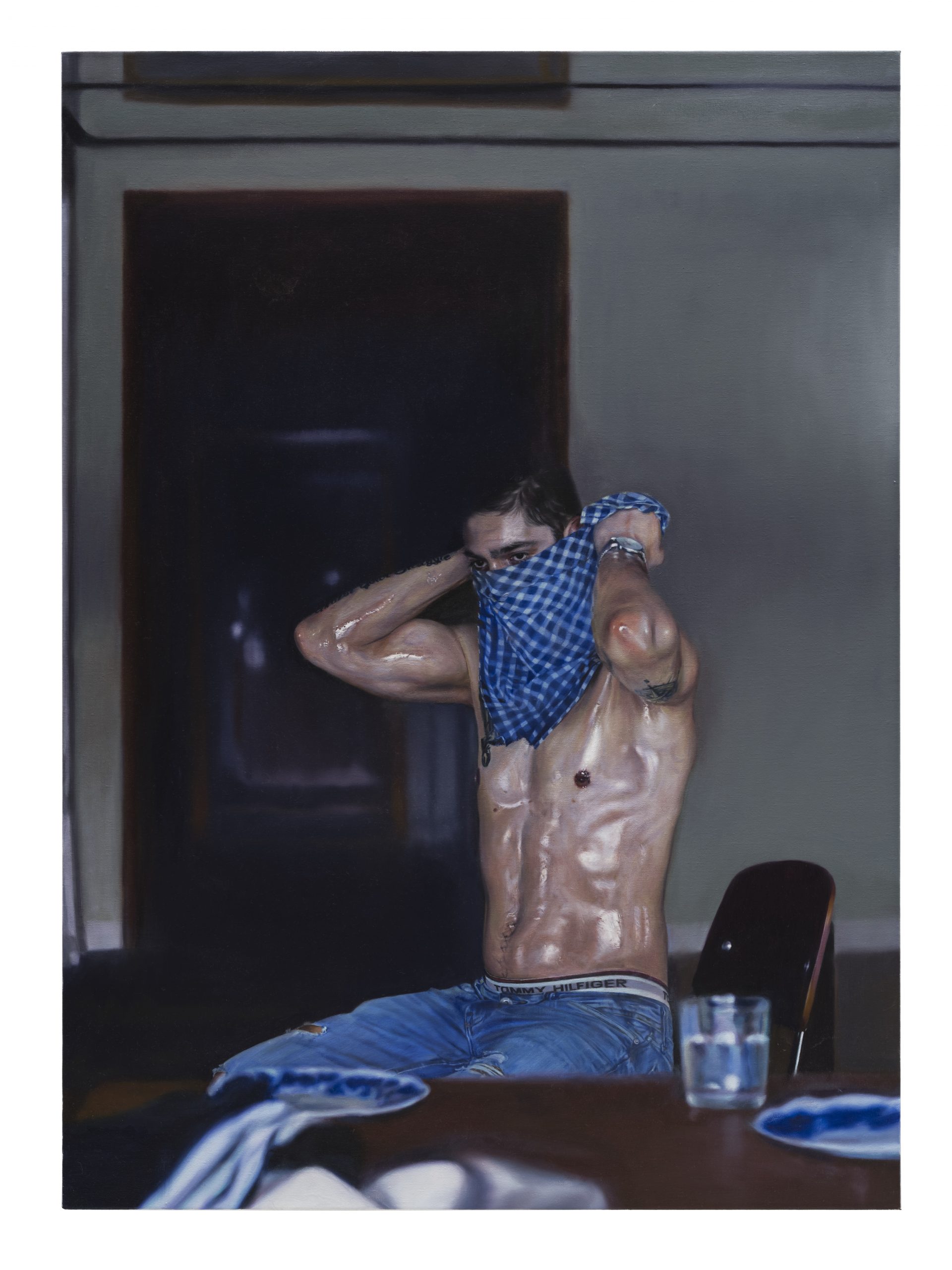 From the series "INTERIOR" (2017 - 2019). "Kungsholmstorg 1", 2019, Oil on canvas, 120 x 86 cm. Photo: Jean Baptiste Béranger