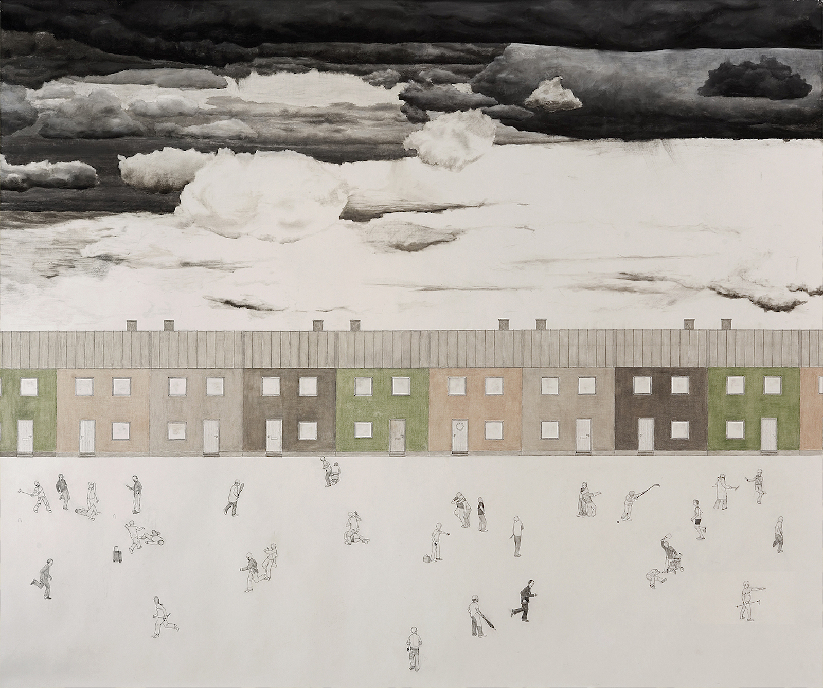 Patrick Nilson, "Owerflowing Black" 2006. Soft pastel and pencil on paper, 150 x 170 cm