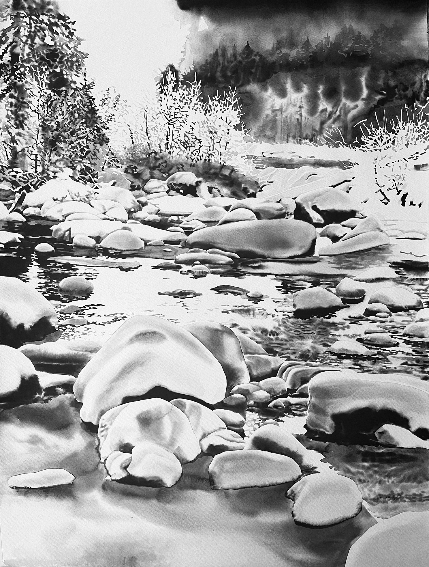 07 Absorption, akvarell 74x55cm